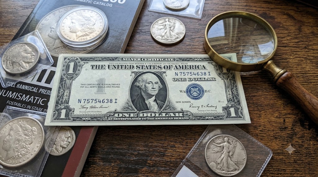 1935 dollar bill silver certificate displayed for value and rarity assessment.
