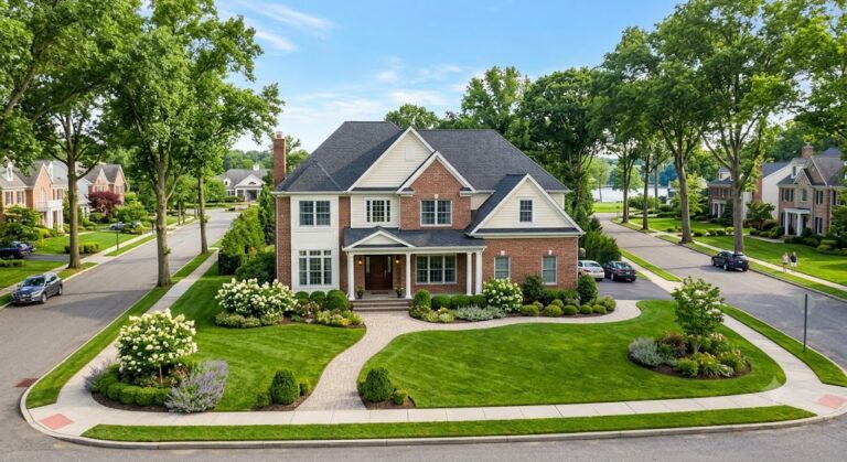 Residential property on Ohio Drive in Lake Success, NY, showcasing the neighborhood's upscale homes.