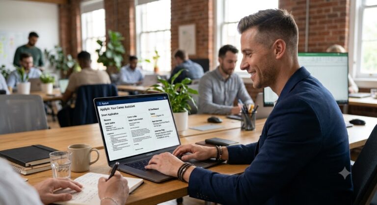AI-powered job application software helping users optimize resumes and apply for jobs.