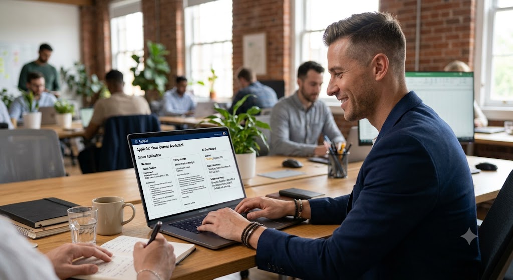 AI-powered job application software helping users optimize resumes and apply for jobs.