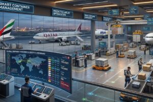 Air cargo software managing freight shipments, warehouse operations, and real-time logistics tracking.