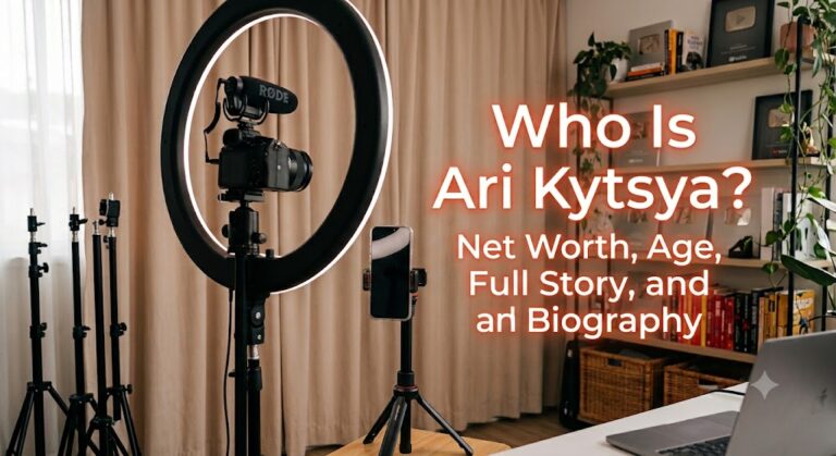 Ari Kytsya creating social media content in a professional home studio.
