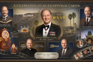 David Ogden Stiers portrait highlighting his acting career and estimated net worth.